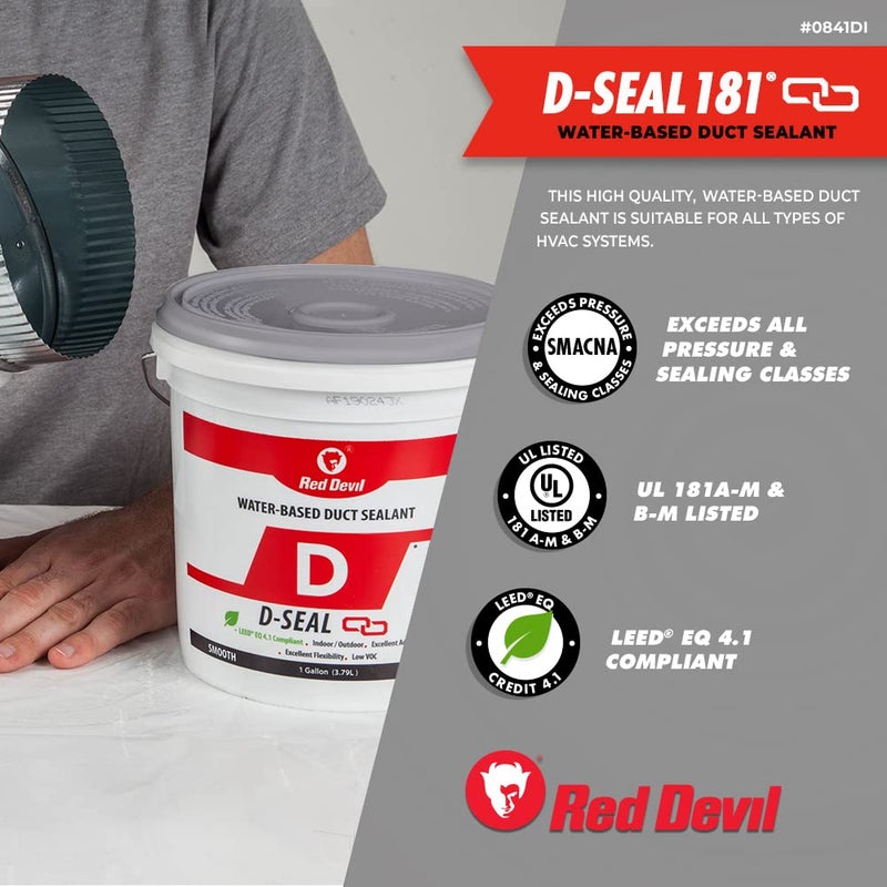 Red Devil 0846DS RD-DS 181 Acrylic Latex Duct Sealant, 10.1 oz, Gray, 12 Pack - Image 5